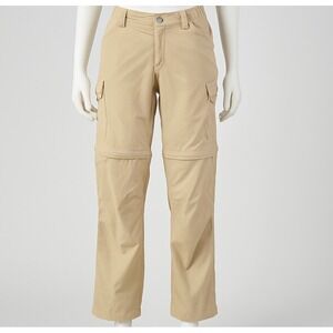 The North Face Womens Convertible Cargo Hiking Pants Sz 10 Beige Zip-Off Outdoor